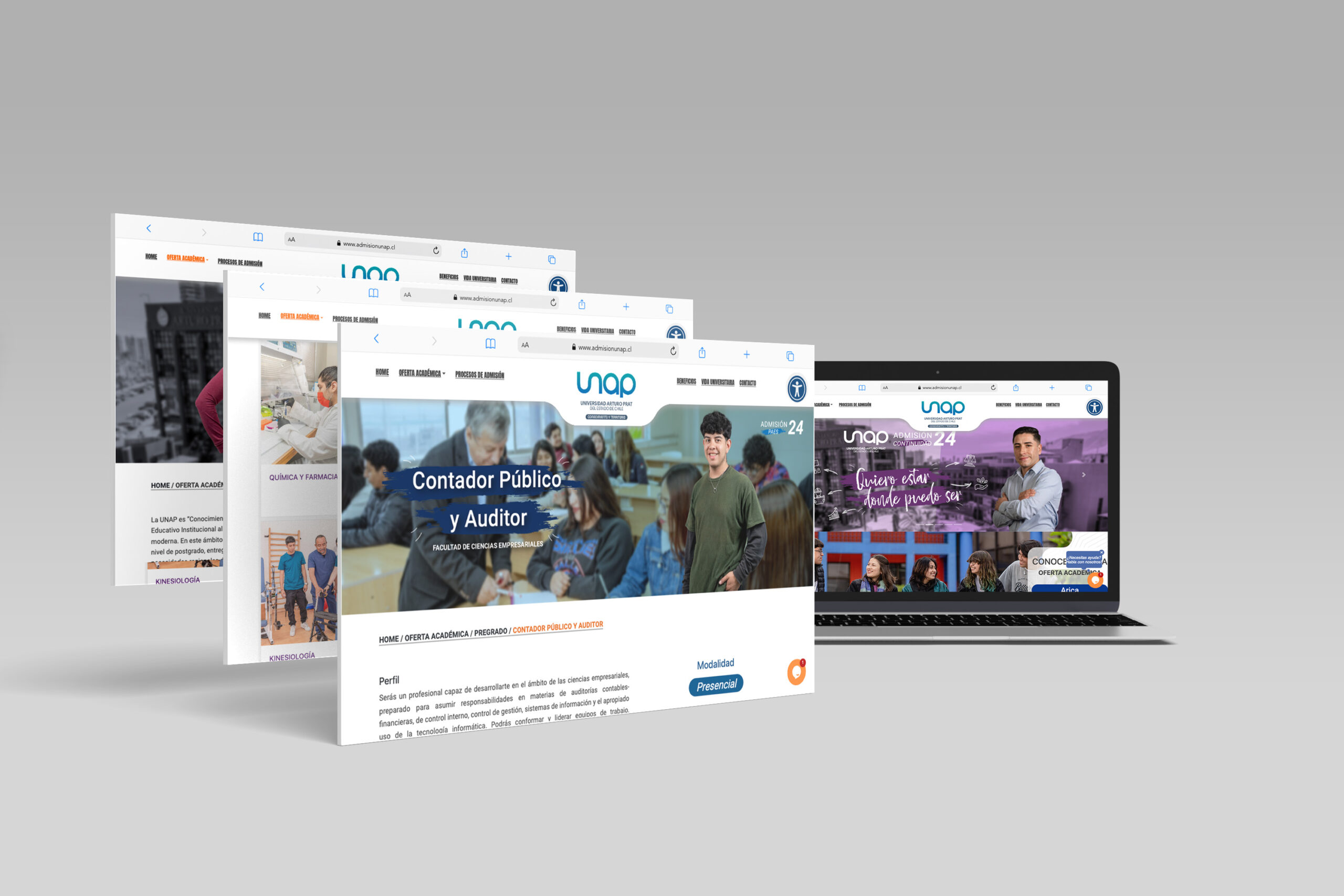 Vista del sitio web UNAP - Admisión Principal